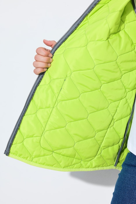 Veste matelassée, bordures en velours côtelé, capuche