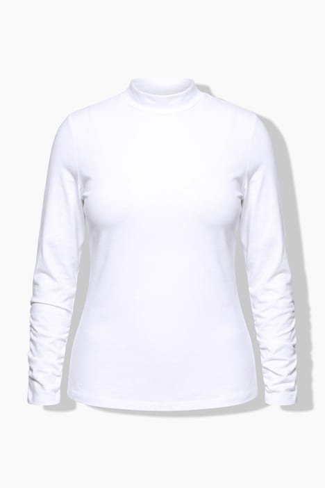 Shirt, Slim, Rollkragen, geraffter Langarm