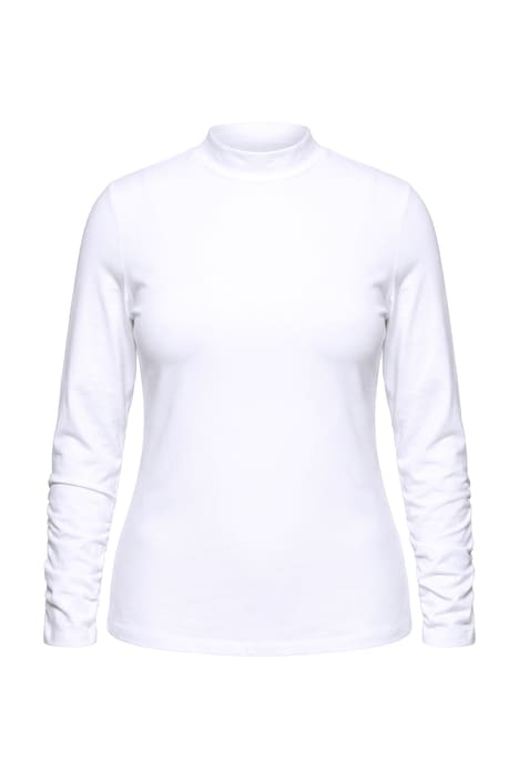 Shirt, Slim, Rollkragen, geraffter Langarm