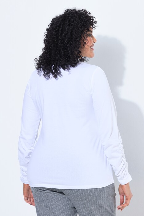 Shirt, Slim, Rollkragen, geraffter Langarm