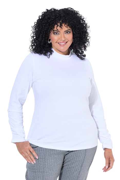 Shirt, Slim, Rollkragen, geraffter Langarm
