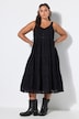 Midi-Trägerkleid, A-Linie, Lochstickerei, Volants