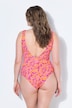 Zwempak, neon bloemen, softcups, rug met V-uitsnede