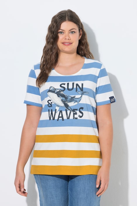 T-Shirt, 1/2 Arm, Rundhals, Platzierter Print, OEKO-TEX