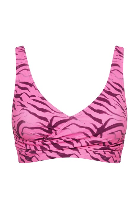 Dvoudílné plavky, barevný vzor zebry, drapovaný živůtek, vyjímatelné měkké košíčky