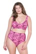 Dvoudílné plavky, barevný vzor zebry, drapovaný živůtek, vyjímatelné měkké košíčky