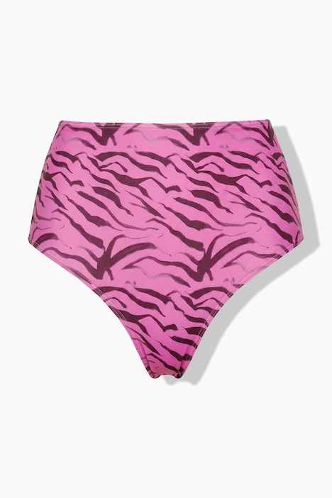 Bas de bikini, imprimé zèbre, taille haute, gainant