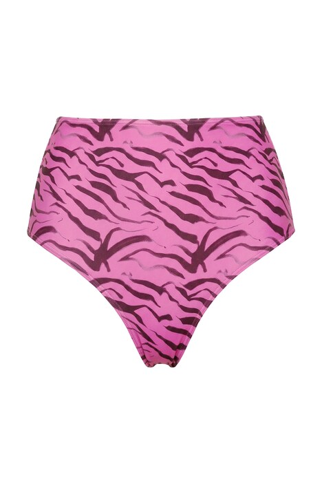 Spodní díl bikin, kalhotky, barevný vzor zebry, vysoký pas, tvarující