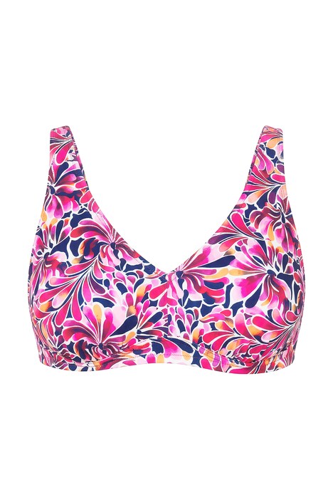 Horní díl bikin, měkké košíčky, květinový vzor V výstřih