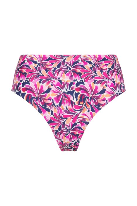 Spodní díl bikin, kalhotky, květinový vzor, vysoký pas, tvarování