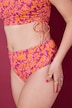 Bikini Slip, Panty, Neon Flowers, High Waist, Shaping