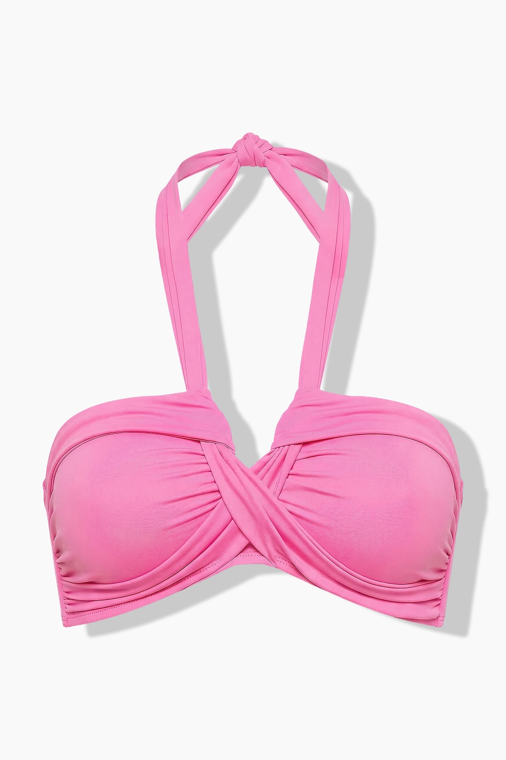 Stora storlekar Bikiniöverdel med mjuka kupor och halterneck, Dam, rosa, storlek: 50, Polyester/Syntetfibrer/Elastan, Studio Untold