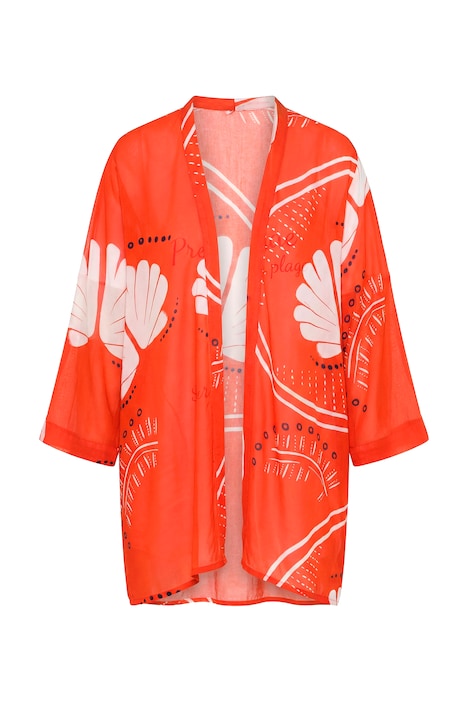 Kimono, celoplošný potisk, otevřený design, 3/4 rukávy