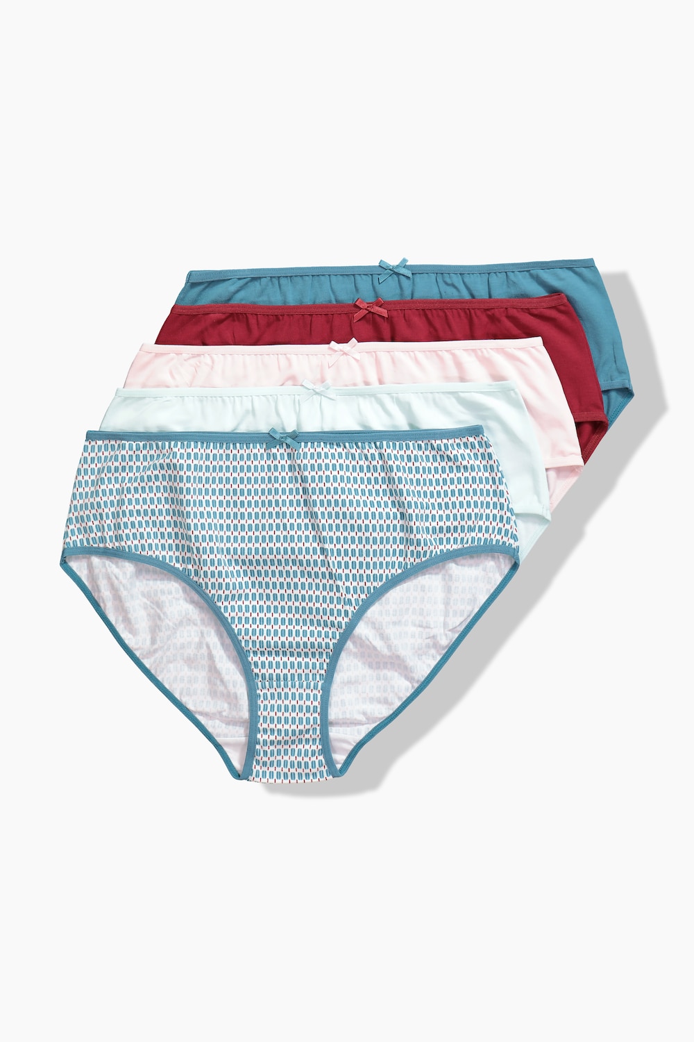 Midi-slips, set van 5, motief / effen