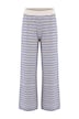 Kalhoty, široké nohavice, proužky a struktura, elastický pas