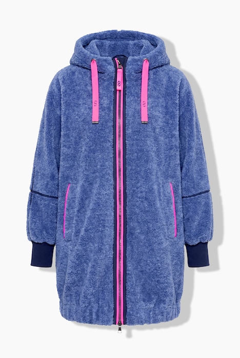 Teddy-Jacke,Oversize, Kapuze