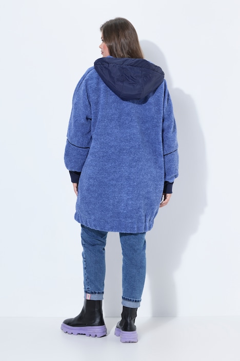 Teddy-Jacke,Oversize, Kapuze