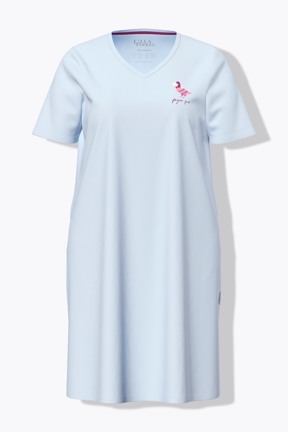 Stora storlekar T-shirt i oversize-modell med brevduvmotiv, Dam, blå, storlek: 58/60, Bomull, Ulla Popken