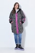 Boucle-uldlook-jakke, oversize , hætte