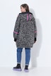 Boucle-uldlook-jakke, oversize , hætte