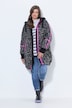 Boucle-uldlook-jakke, oversize , hætte
