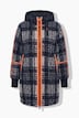 Boucle-uldlook-jakke, oversize , hætte