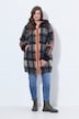 Boucle-uldlook-jakke, oversize , hætte