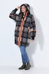 Boucle-uldlook-jakke, oversize , hætte