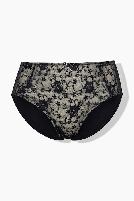 Midislip, Vorderseite aus blickdicht unterlegter Spitze