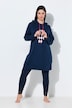 Loungewear-Kleid, Rhomenmotiv, Kapuze, Langarm