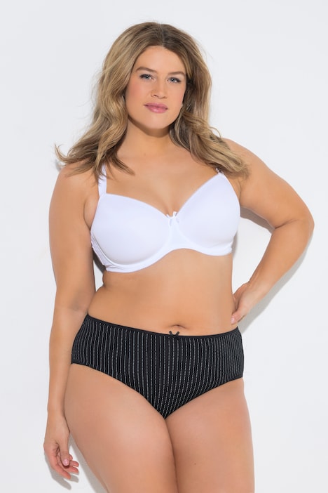 Lot de 5 culottes midi, cachemire / fines rayures / couleur unie