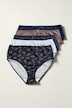 Midislips, 5er-Pack, Paisley, Nadelstreifen/einfarbig