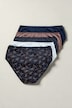 Midislips, 5er-Pack, Paisley, Nadelstreifen/einfarbig