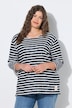 Bluza w paski, okrągły dekolt, rękaw 3/4