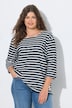 Bluza w paski, okrągły dekolt, rękaw 3/4
