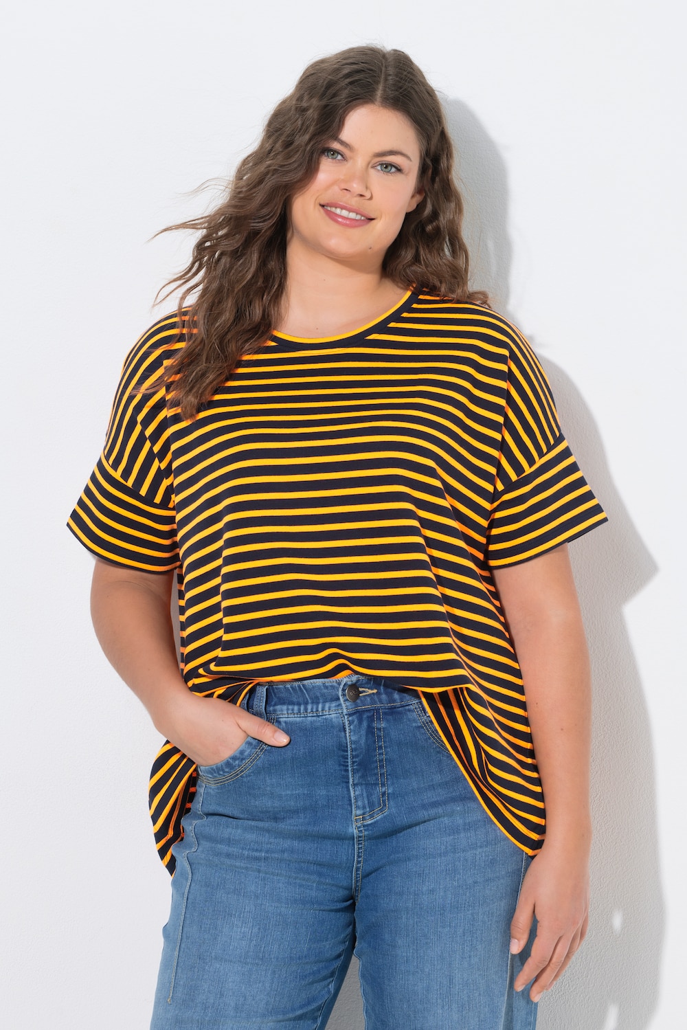 Ringelsweatshirt, Oversize,1/2 Arm