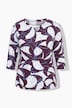 Graphic Leaf Print 3/4 Sleeve Tee