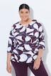 Graphic Leaf Print 3/4 Sleeve Tee