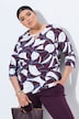 Graphic Leaf Print 3/4 Sleeve Tee