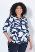 Graphic Leaf Print 3/4 Sleeve Tee