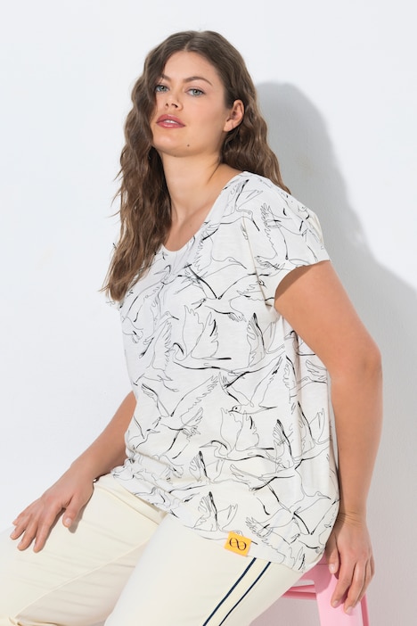 Shirt, Rundhals, 1/2 Arm, Allover Print, OEKO-TEX MIG