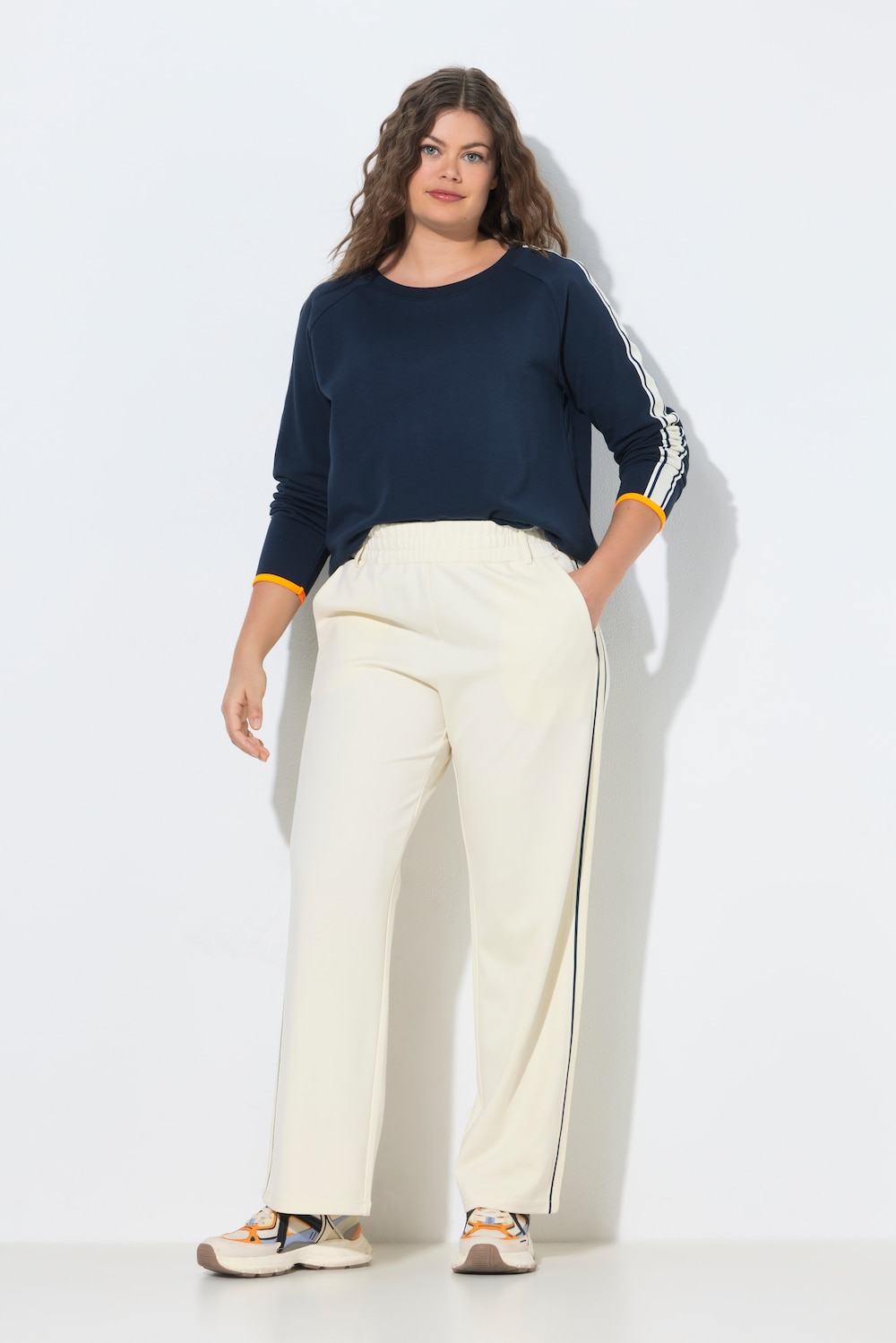 Wijde jersey broek, elastische tailleband