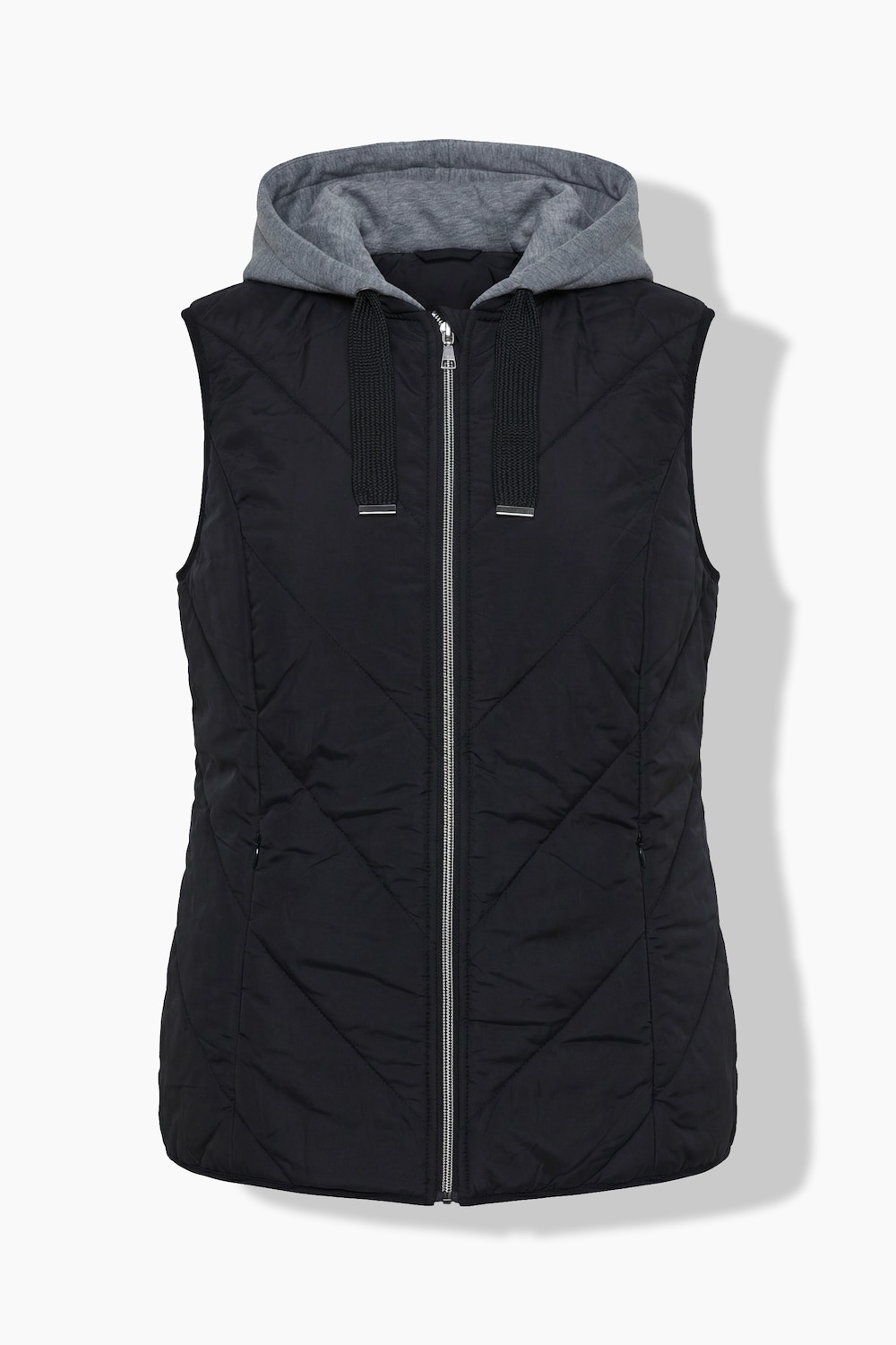 Stora storlekar HYPRAR quiltad väst, Dam, svart, storlek: 58/60, Polyester/Syntetfibrer, Ulla Popken