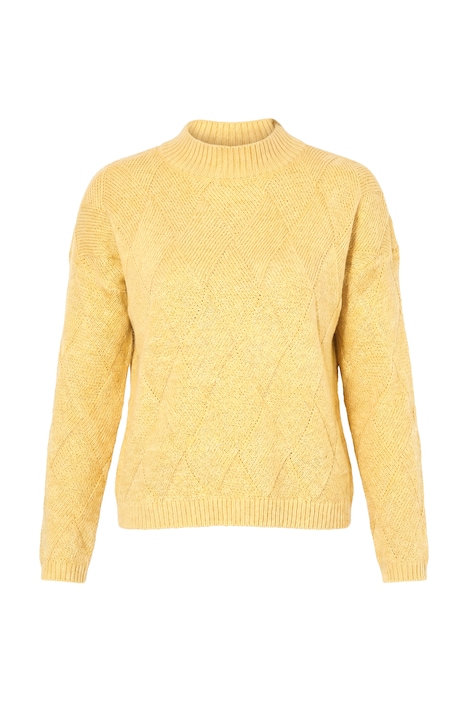 Pullover, Rauten, Oversized, Stehkragen, Langarm