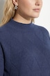 Pullover, Rauten, Oversized, Stehkragen, Langarm