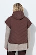 Steppweste, Oversized, Kapuze, leicht