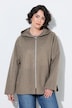 Jacke, Wollmix, A-Linie, Kapuze