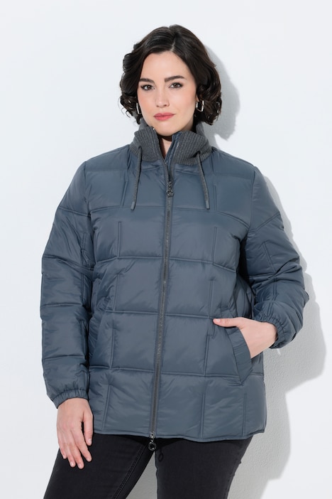 HYPRAR Steppjacke, Ripp-Stehkragen, 2-Wege-Zipper