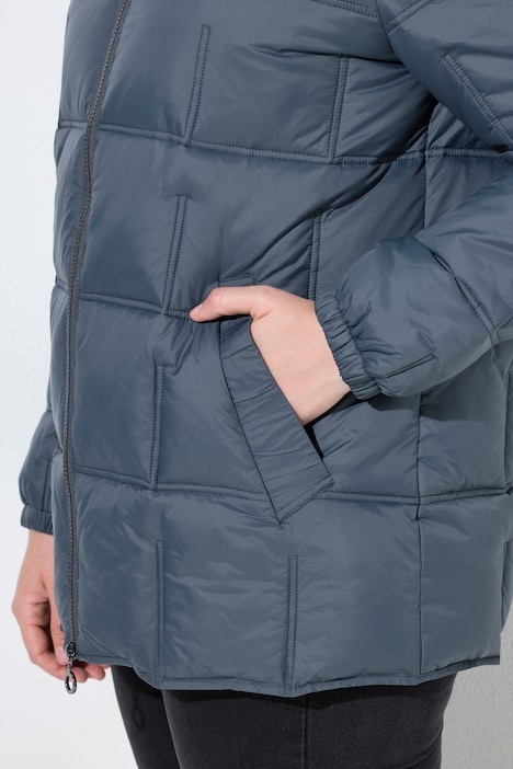 HYPRAR Steppjacke, Ripp-Stehkragen, 2-Wege-Zipper