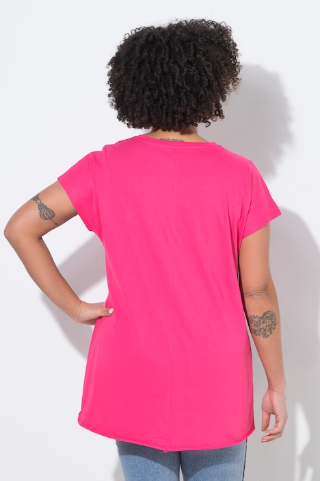 Metallic Leopard Print Zipper Tunic Tee